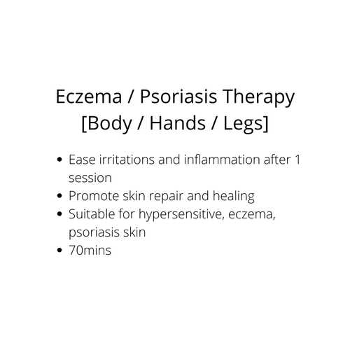 Eczema Therapy - Body / Back / Hands / Legs (60mins) - Sharyln & Co
